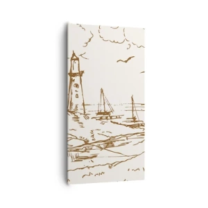 Quadro su tela - Stampe su Tela - Schizzo dei ricordi d'estate - 65x120 cm