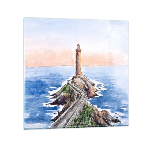 Quadro su vetro - Rivolto verso il mare - 30x30 cm