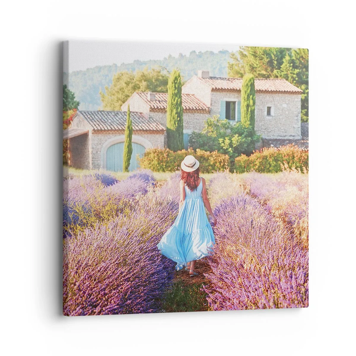 Quadro su tela - Stampe su Tela - La ragazza nella lavanda - 30x30 cm