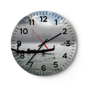 Orologio da parete - Orologio in Vetro - Città magica di acqua e nebbia - 40x40 cm