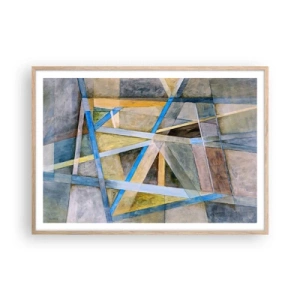 Poster in cornice rovere chiaro - Dritto o obliquo? - 100x70 cm