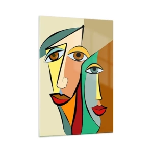 Quadro su vetro - Coppia cubista - 80x120 cm