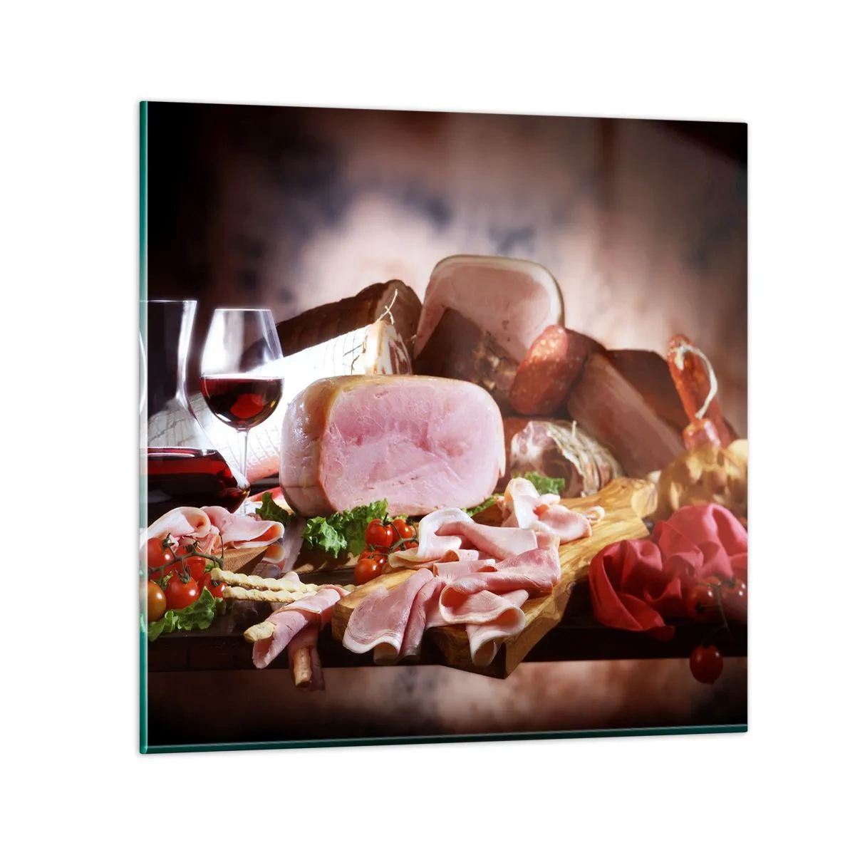 Quadro su vetro - Sogno culinario con caraffa - 40x40 cm