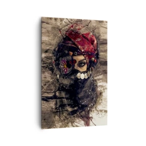 Quadro su tela - Stampe su Tela - Ritratto artistico di una donna in abiti orientali su uno sfondo astratto. - 80x120cm - Quantomeno inquietante - Decorazione murale moderna per soggiorno e camera da letto ARTTOR