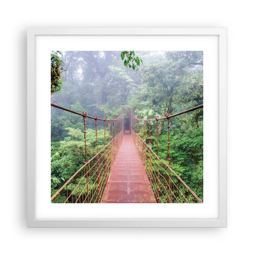 Poster in cornice bianca - Sospeso sopra gli alberi - 40x40 cm