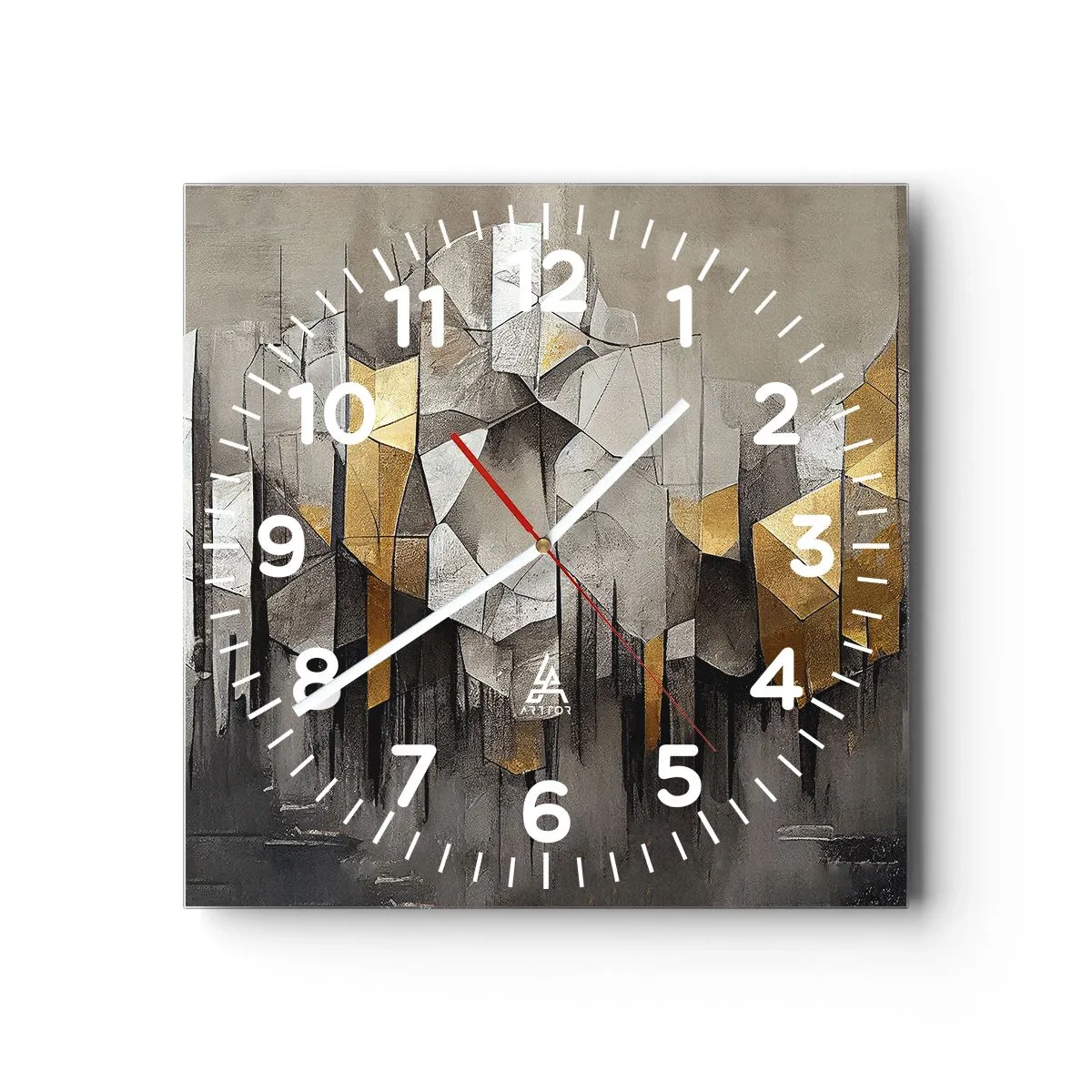 Orologio da parete - Orologio in Vetro - Composizione di ghiaccio e luce - 30x30 cm
