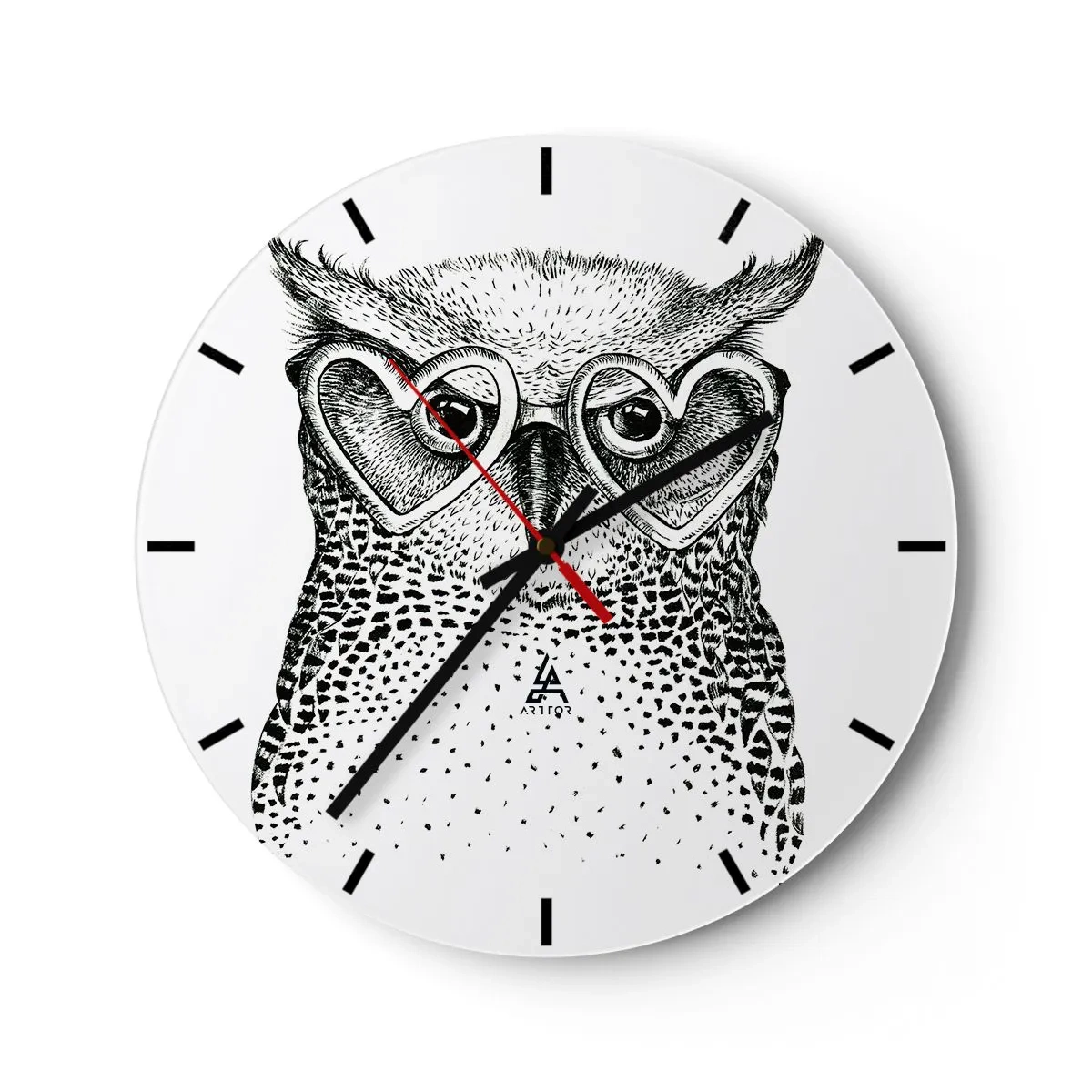 Orologio da parete - Orologio in Vetro - Saggiamente e con amore - 40x40 cm