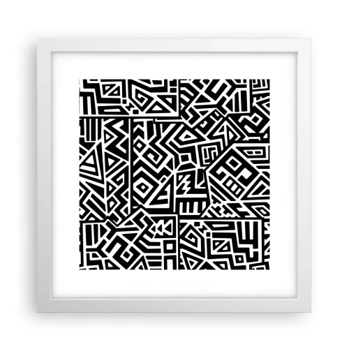 Poster in cornice bianca - Composizione precolombiana - 30x30 cm
