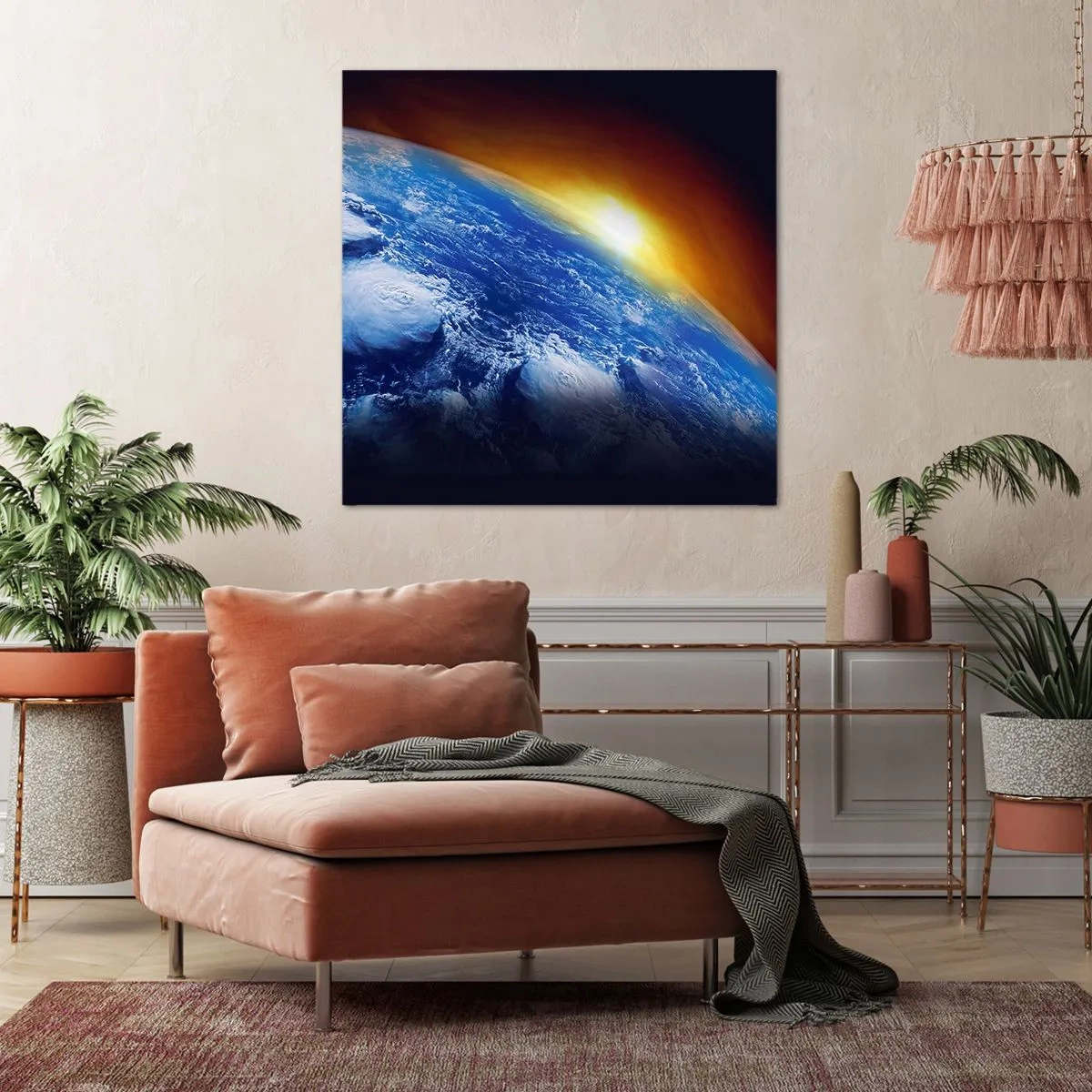 Quadro su tela - Stampe su Tela - L'alba sul pianeta azzurro - 70x70 cm