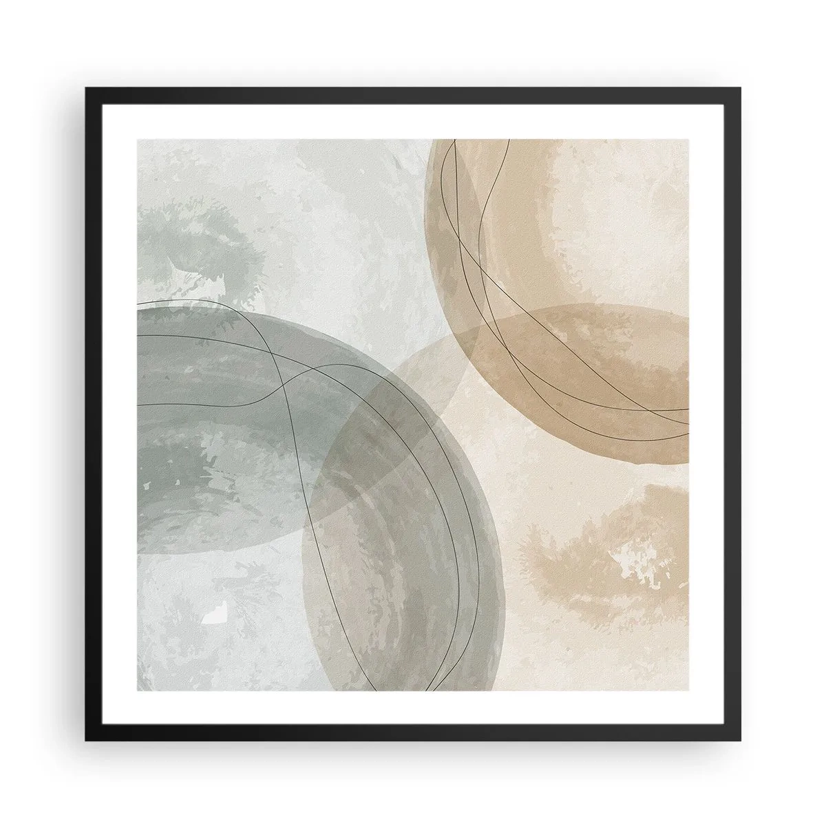 Poster in cornice nera - Compenetrazione di mondi - 60x60 cm