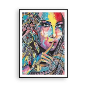 Poster in cornice nera - Taci, finché capirai - 70x100 cm