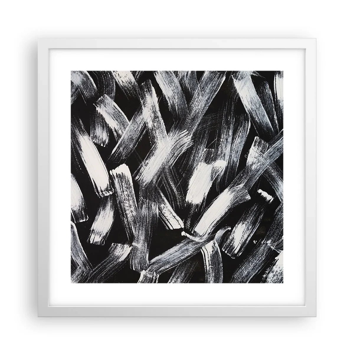 Poster in cornice bianca - Astrazione in spirito industriale - 40x40 cm