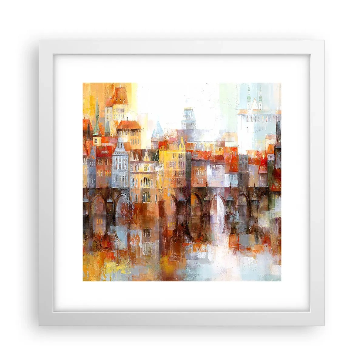 Poster in cornice bianca - Anche sotto il ponte è bello - 30x30 cm