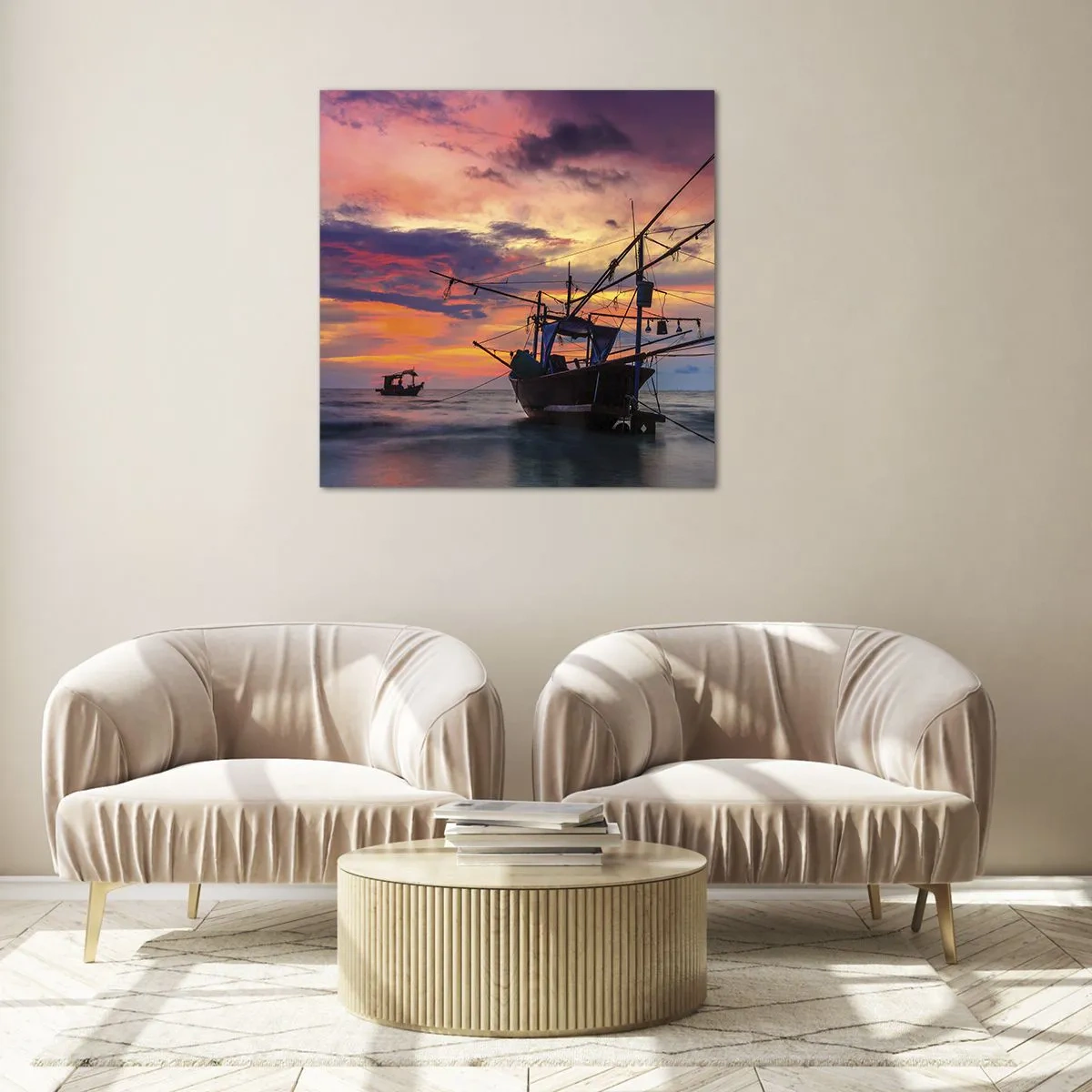 Quadro su vetro - Sera esotica - 50x50 cm