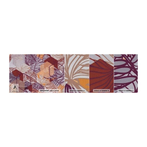 Campione di Fotomurale Premium Sand - Legame impossibile di geometria e natura - Astrazione, Grafica, Foglie - 100x30 cm