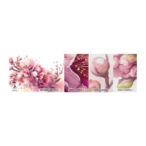 Campione di Fotomurale Premium Canvas - Fiore di ciliegio - Fioritura, Fiore, Acquerello - 100x30 cm