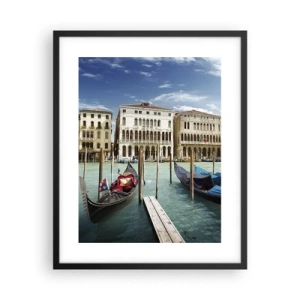 Poster in cornice nera - Palazzi nel blu - 40x50 cm