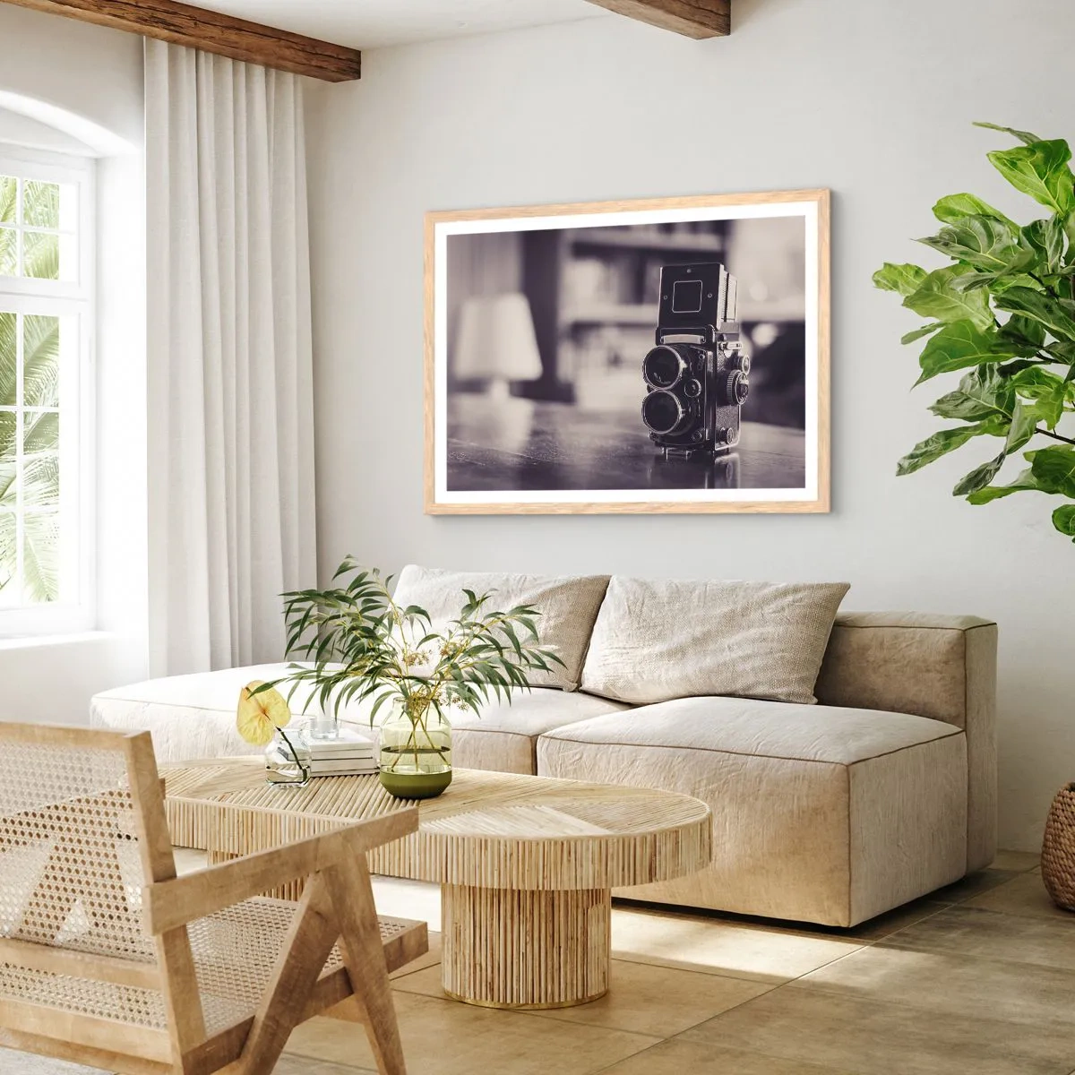 Poster in cornice rovere chiaro - La magia delle vecchie fotografie - 91x61 cm