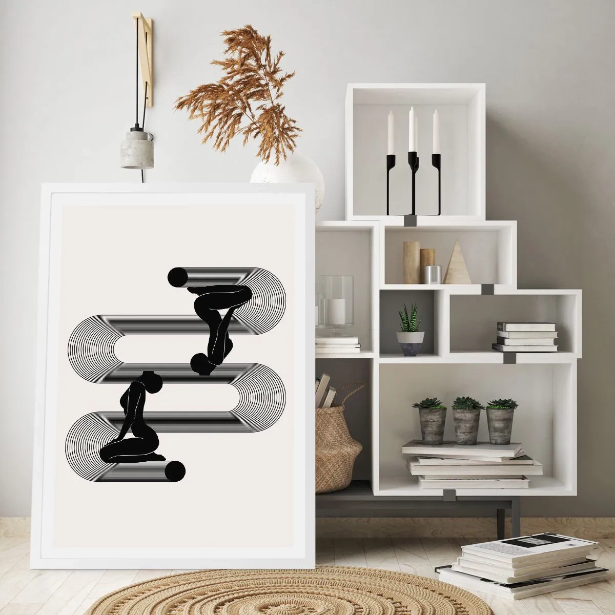 Poster in cornice bianca - Simmetria sensuale - 61x91 cm