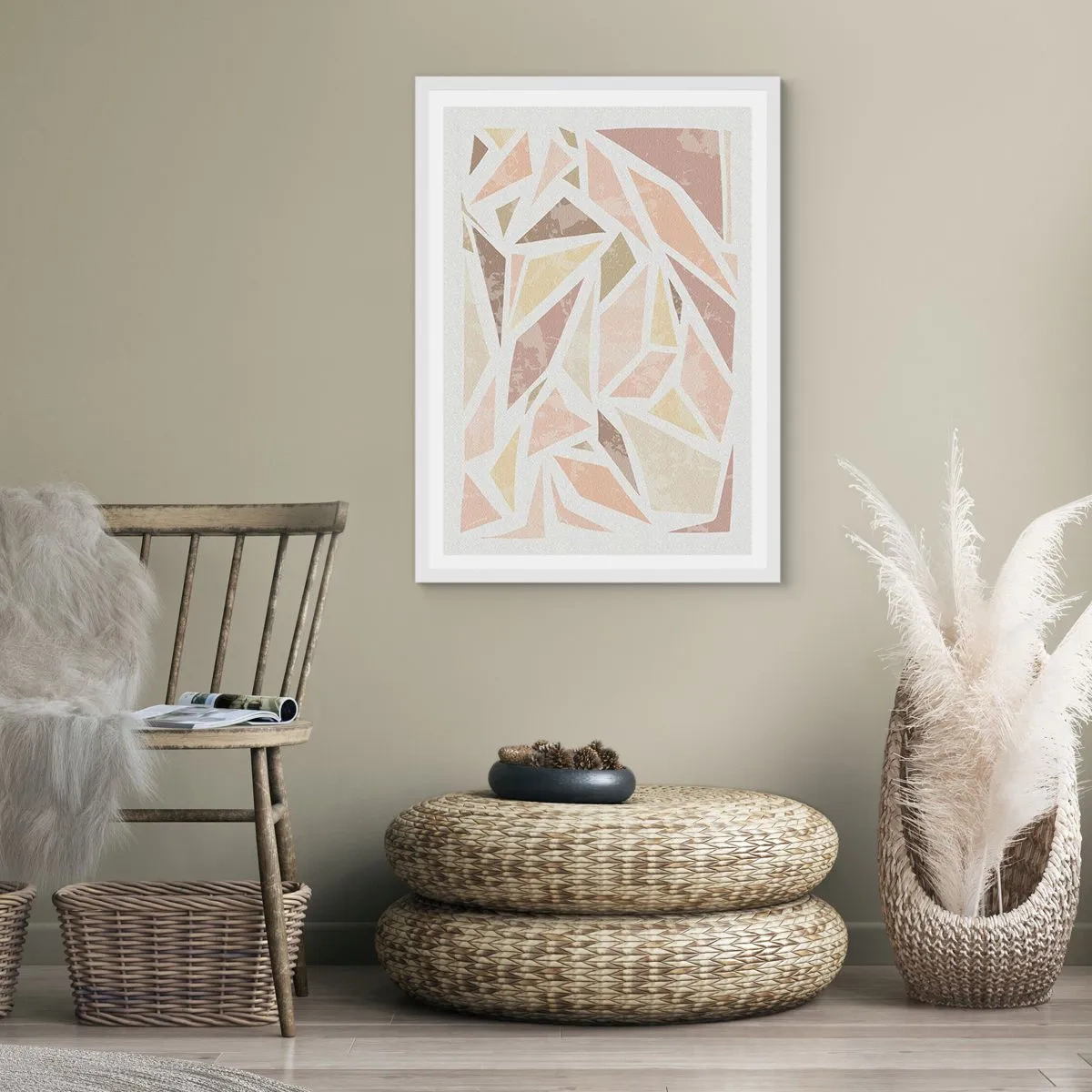 Poster in cornice bianca - Composizione da vetrata - 61x91 cm