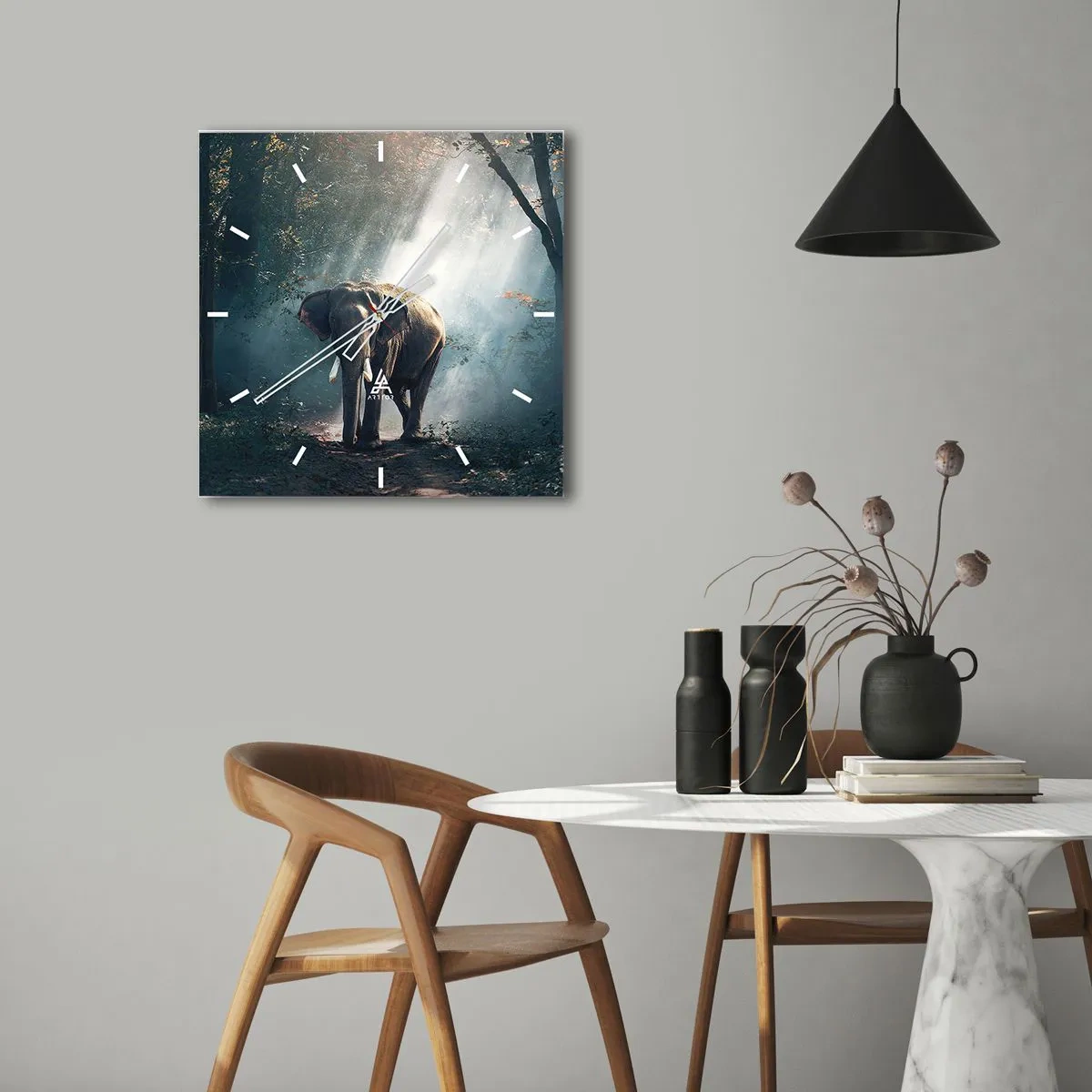 Orologio da parete - Orologio in Vetro - Tranquilla passeggiata - 40x40 cm