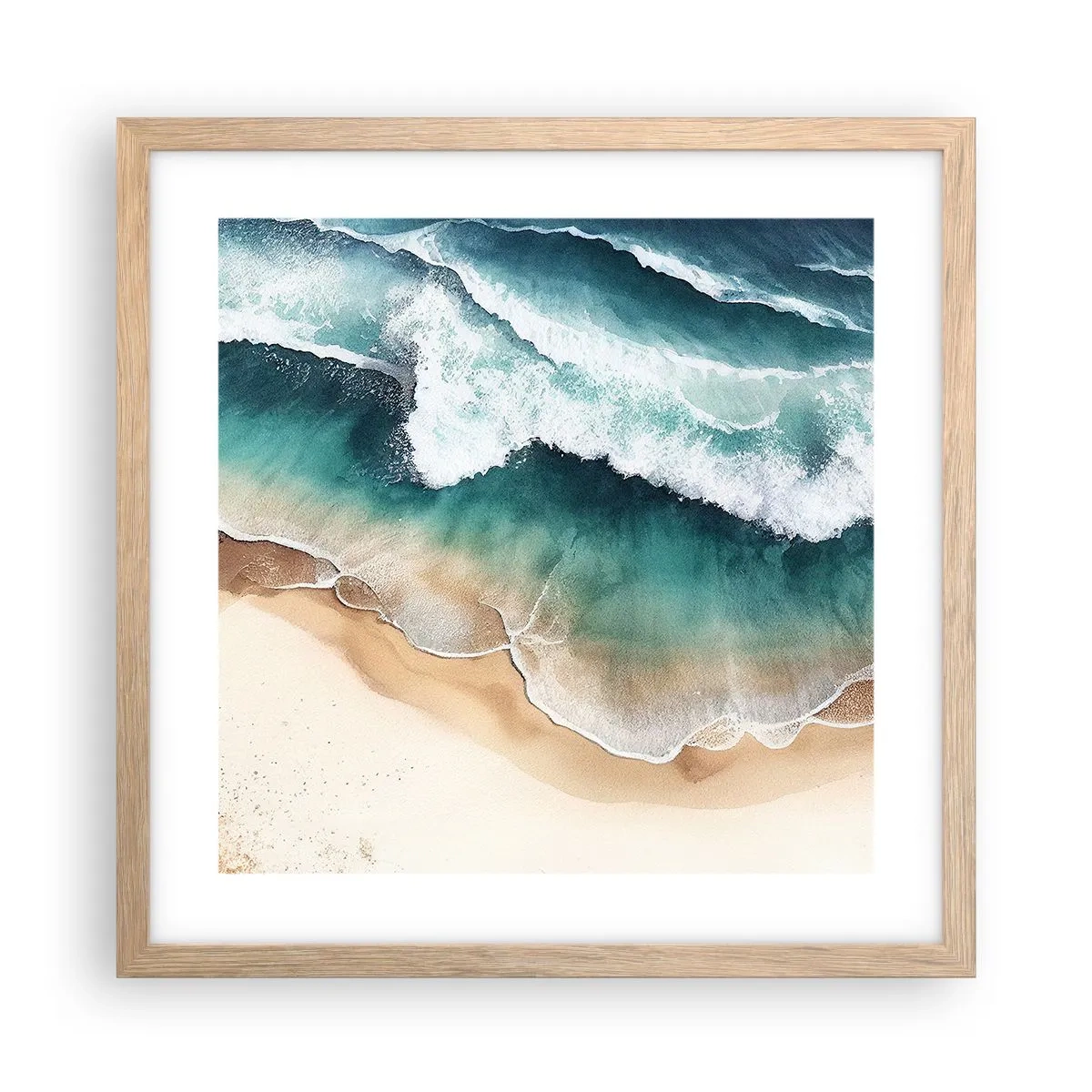 Poster in cornice rovere chiaro - L'eterno incontro - 40x40 cm