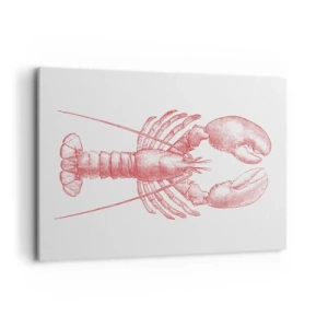 Quadro su tela - Stampe su Tela - Disegno di un'aragosta in tonalità rossa - 100x70cm - Aragosta d'agosto - Decorazione murale moderna per soggiorno e camera da letto ARTTOR