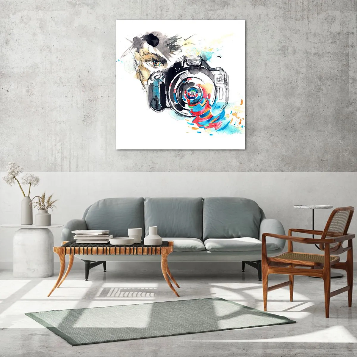 Quadro su vetro - Nell'occhio dell'obiettivo - 50x50 cm