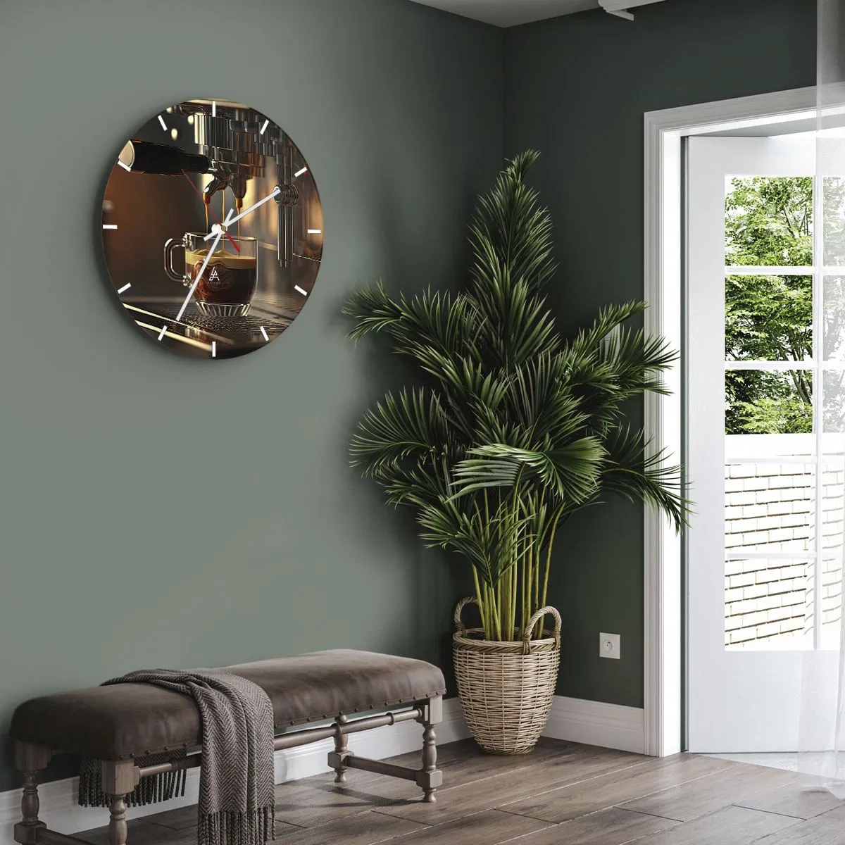 Orologio da parete - Orologio in Vetro - Miscela sensuale - 30x30 cm