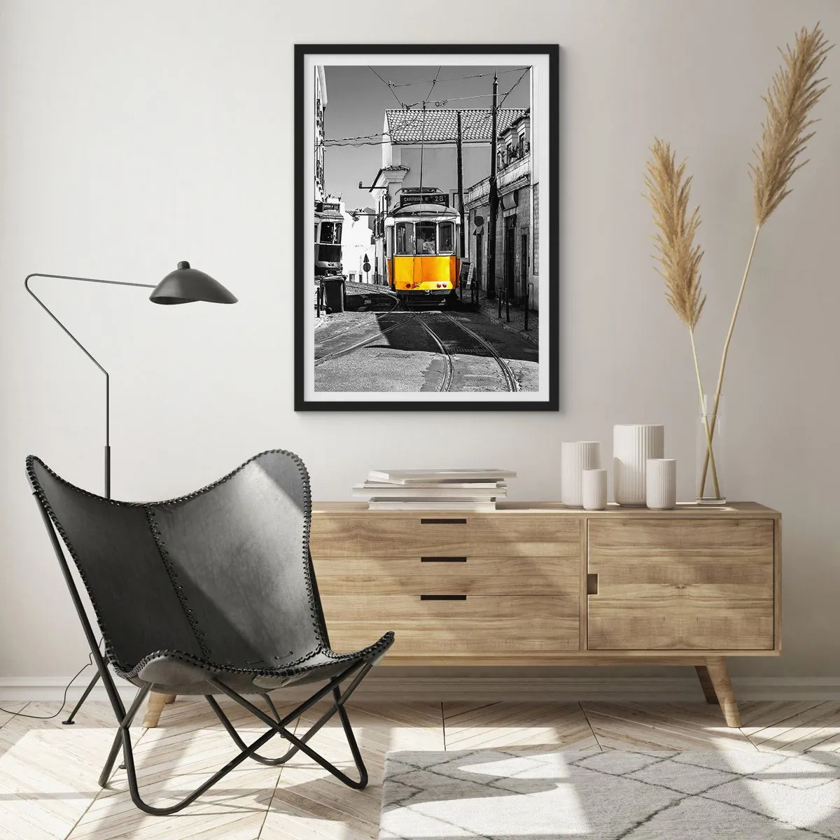 Poster in cornice nera - Lo spirito di Lisbona - 61x91 cm