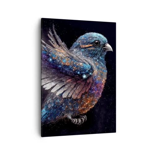 Quadro su tela - Stampe su Tela - Un passero in stile spaziale con una lucentezza diamantata - 50x70cm - Passero di diamante - Decorazione murale moderna per soggiorno e camera da letto ARTTOR