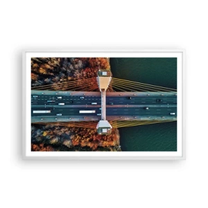 Poster in cornice bianca - Oltre il fiume, oltre il bosco - 91x61 cm