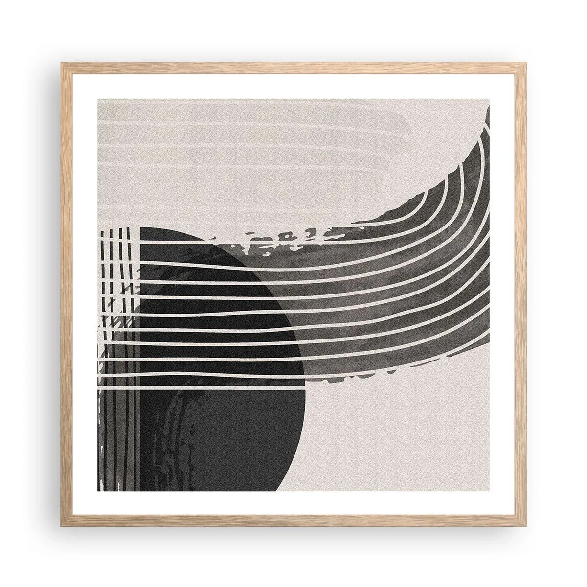 Poster in cornice rovere chiaro - Andata e ritorno - 60x60 cm