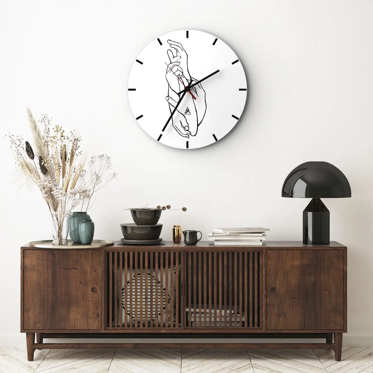 Orologio da parete - Orologio in Vetro - Il tocco buono - 30x30 cm