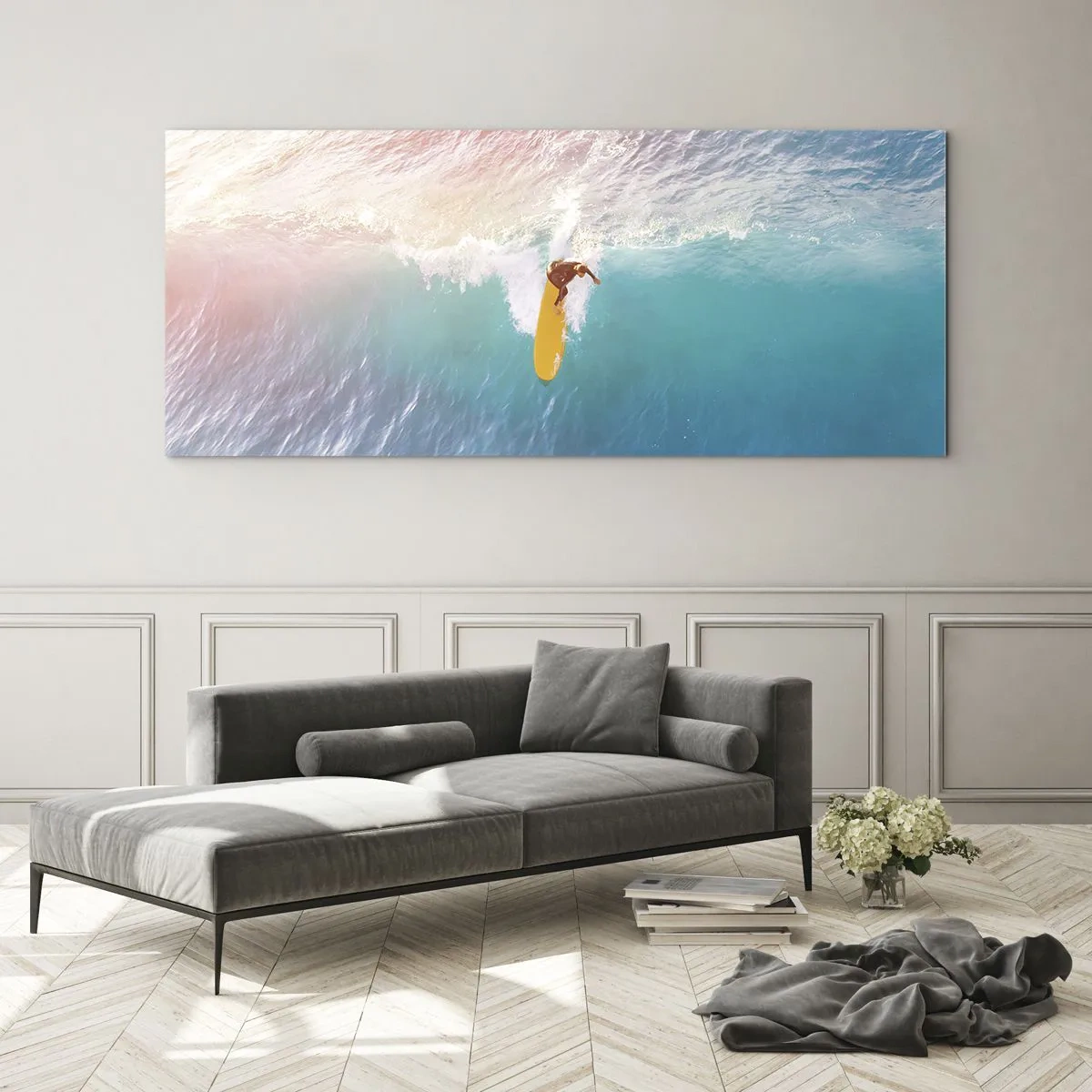 Quadro su vetro - Il cavaliere dell'oceano - 100x40 cm