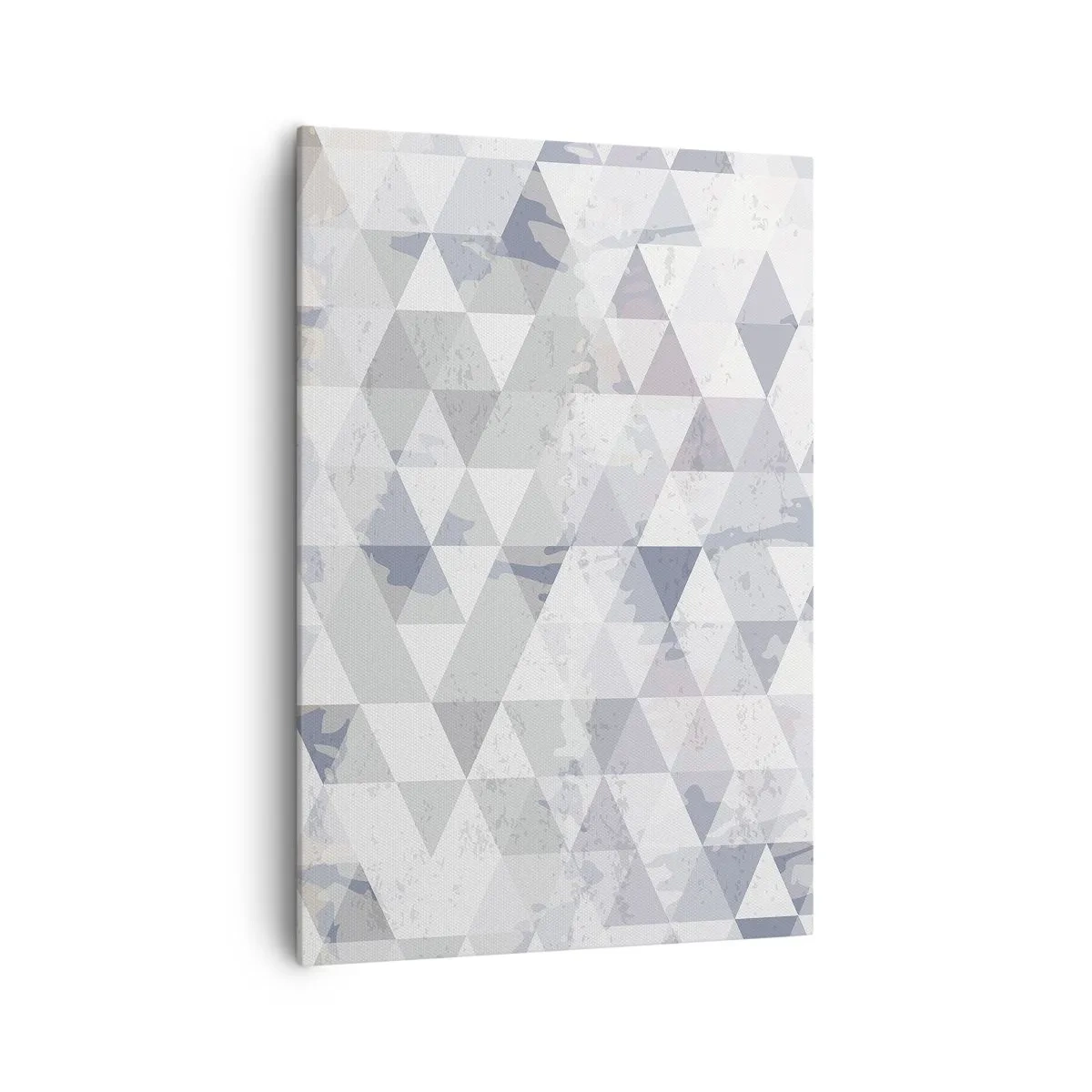 Quadro su tela - Stampe su Tela - Motivo geometrico a triangolo in tonalità pastello - 70x100cm - Al ritmo di tre - Decorazione murale moderna per soggiorno e camera da letto ARTTOR