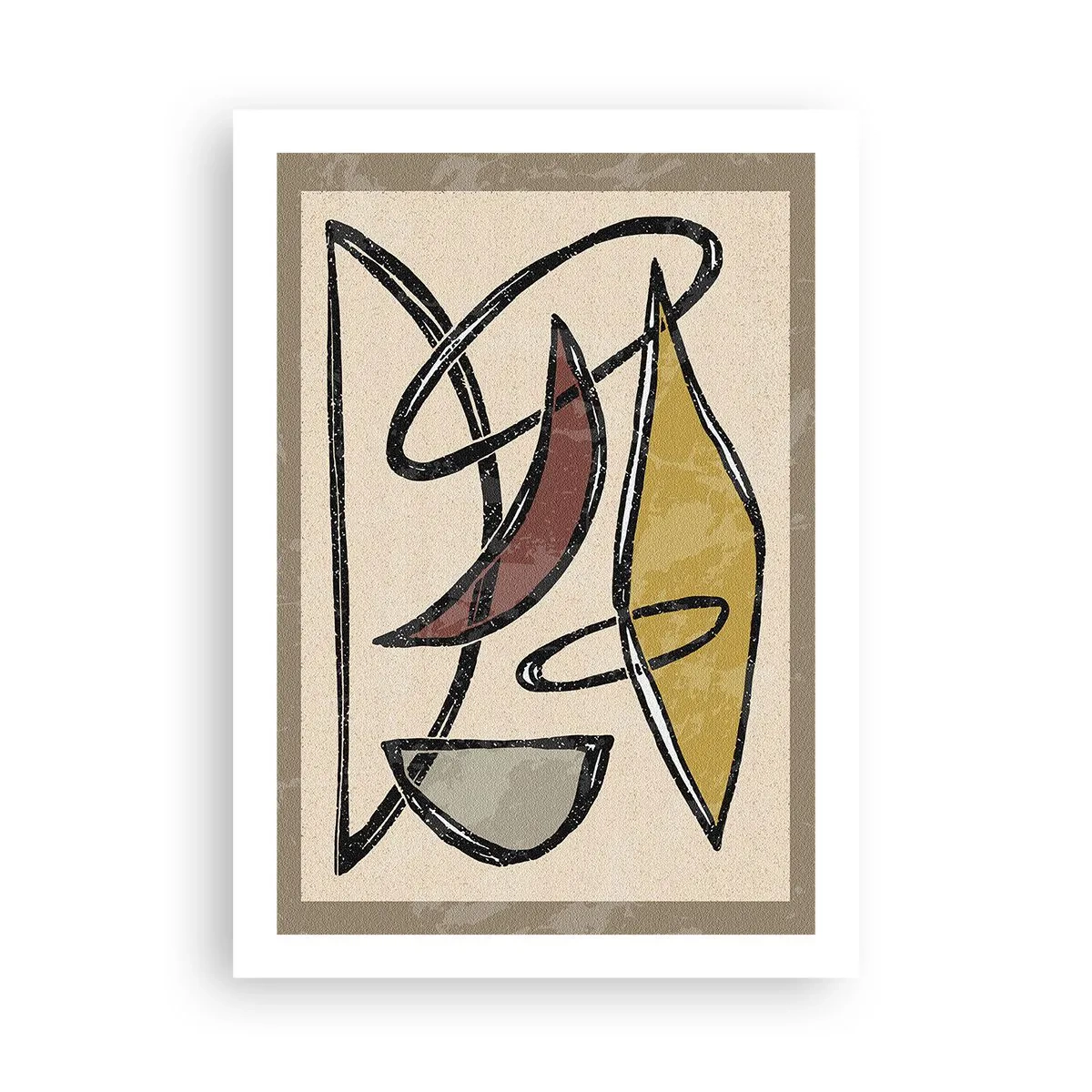 Poster - Astrazione geometrica nei toni del beige e del marrone - 50x70cm - Verticali e orizzontali - Decorazione murale moderna per soggiorno e camera da letto ARTTOR