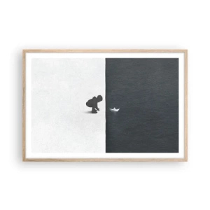 Poster in cornice rovere chiaro - La grande spedizione - 91x61 cm