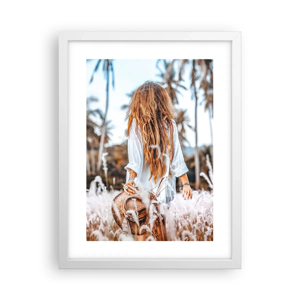 Poster in cornice bianca - Nata dalla lanugine dell'erba - 30x40 cm