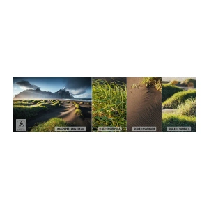 Campione di Fotomurale Premium Sand - Armonia degli elementi - Paesaggio, Islanda, Montagne - 100x30 cm
