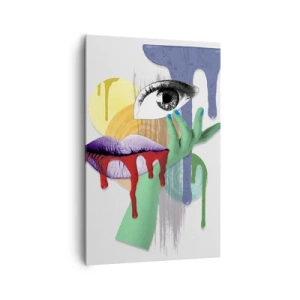 Quadro su tela - Stampe su Tela - Ritratto decostruito con elementi astratti - 80x120cm - Ritratto disintegrato - Decorazione murale moderna per soggiorno e camera da letto ARTTOR