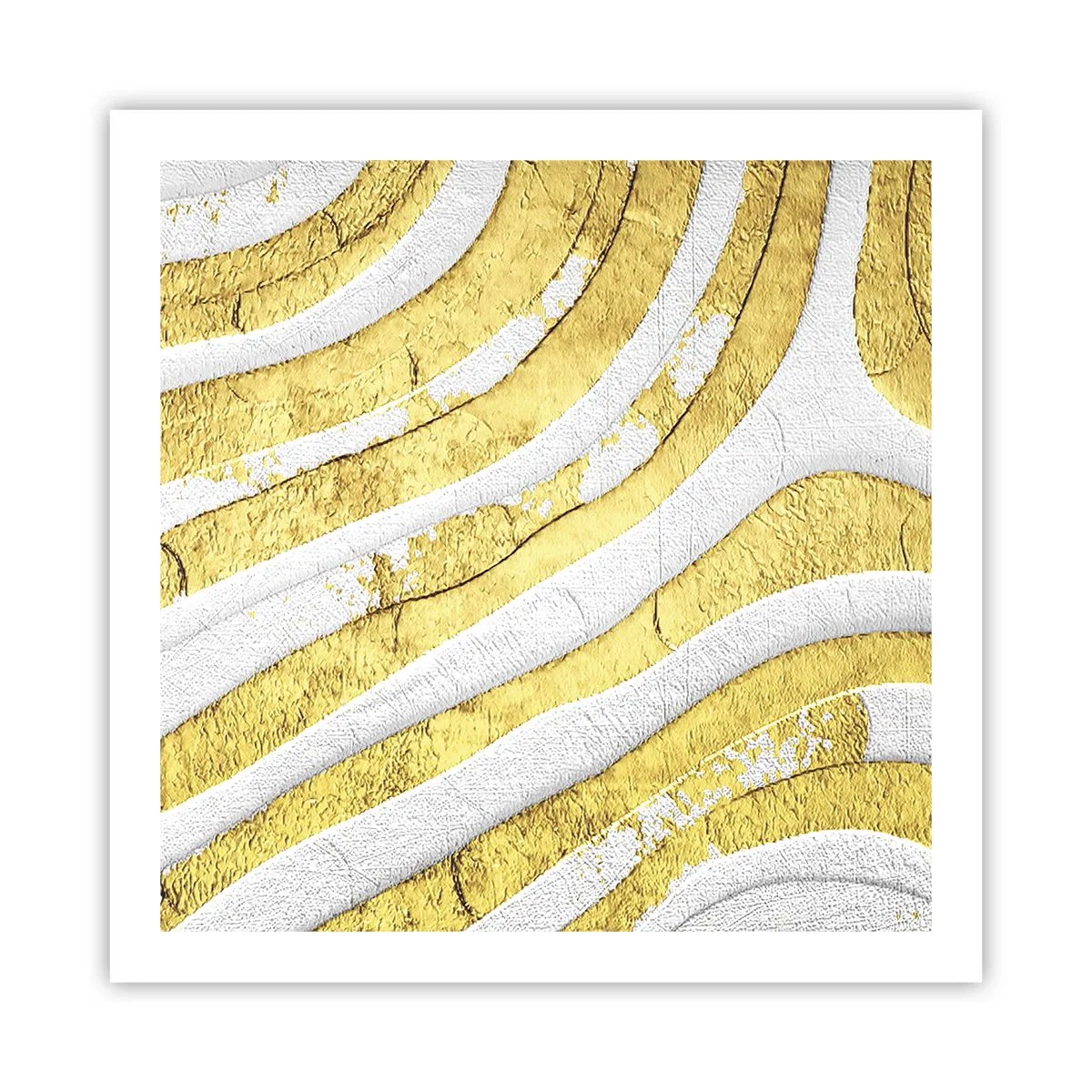 Poster - Composizione in bianco e oro - 60x60 cm