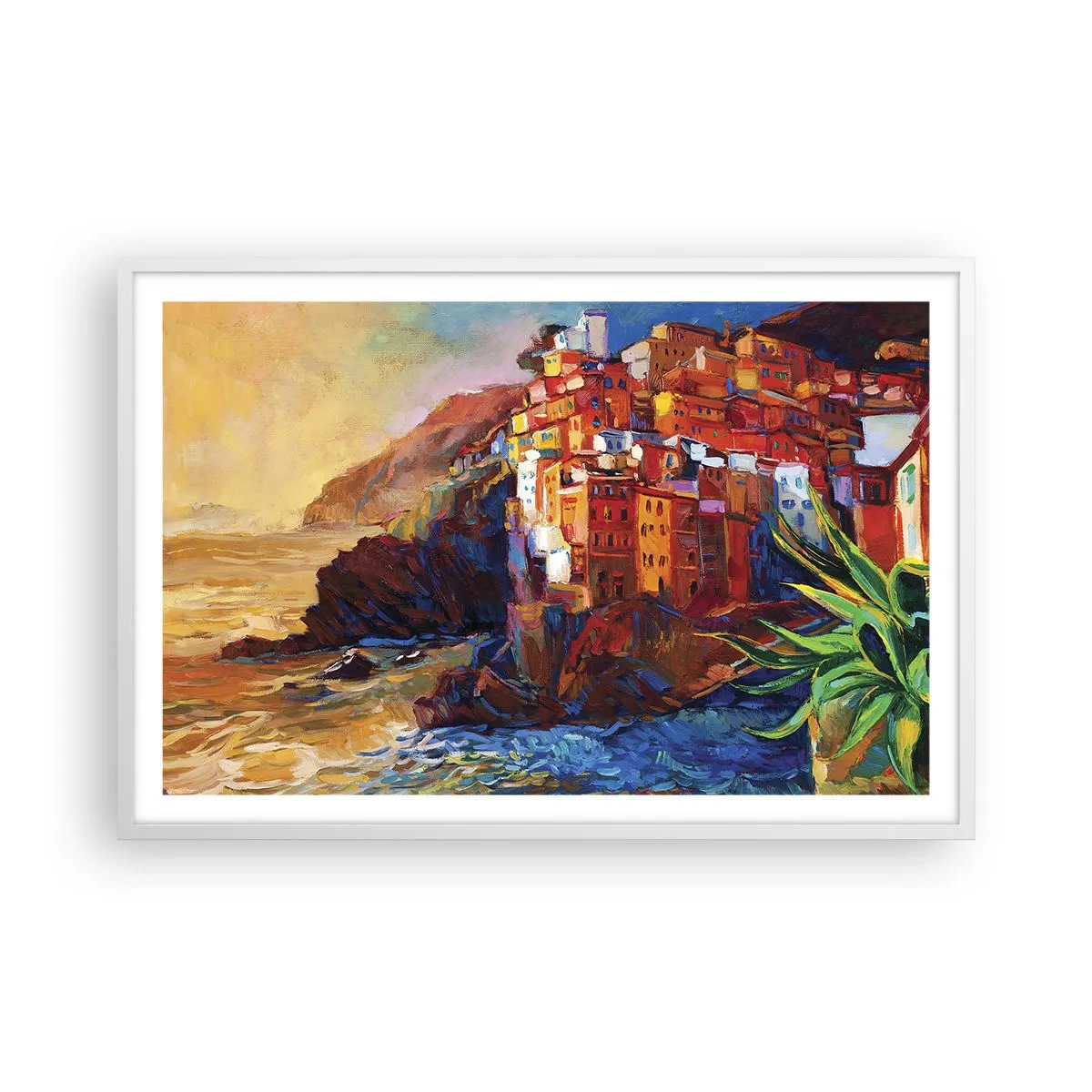 Poster in cornice bianca - Atmosfera italiana - 91x61 cm