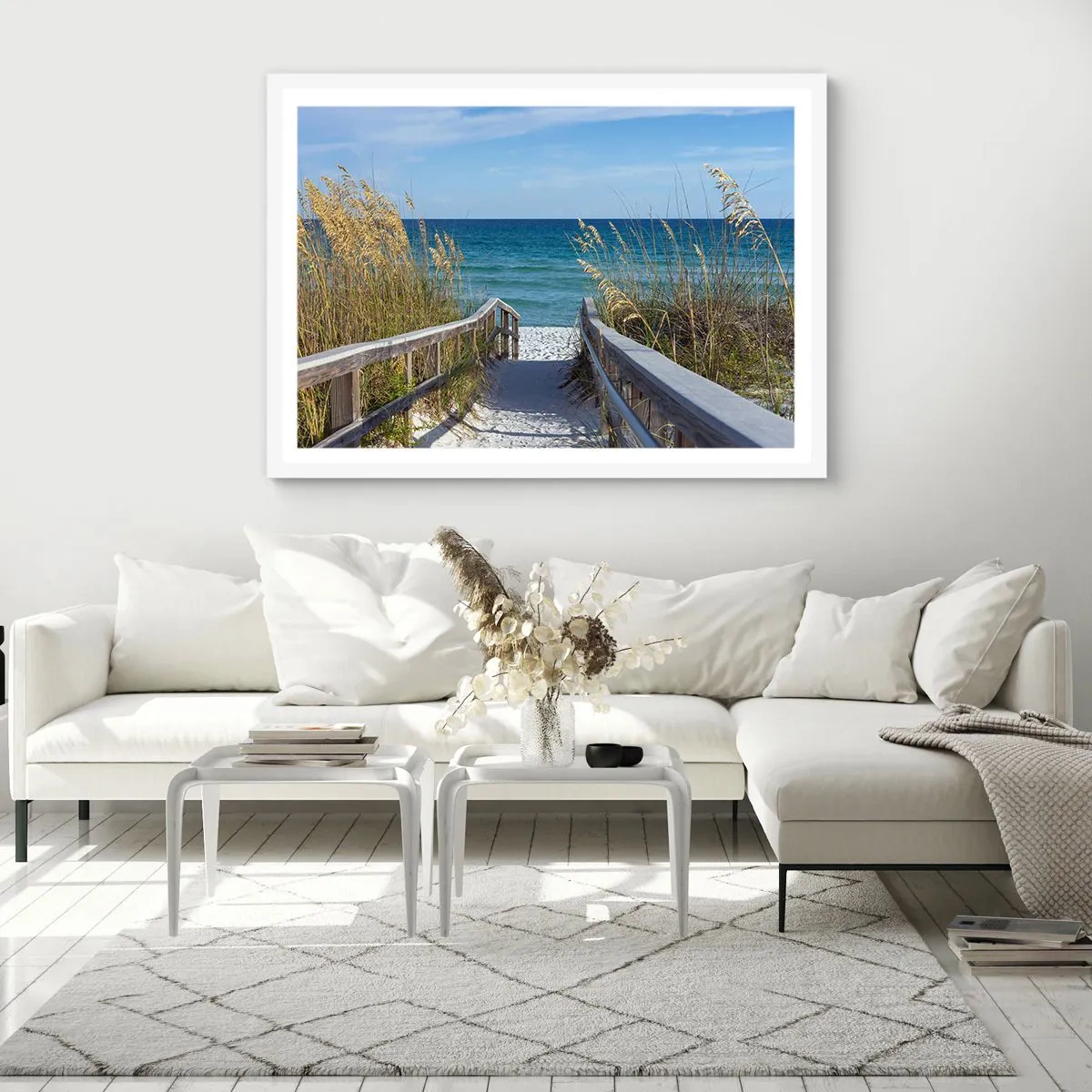 Poster in cornice bianca - Al sole, al vento - 100x70 cm
