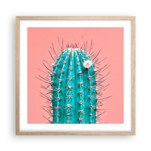 Poster in cornice rovere chiaro - Stai attento - 50x50 cm