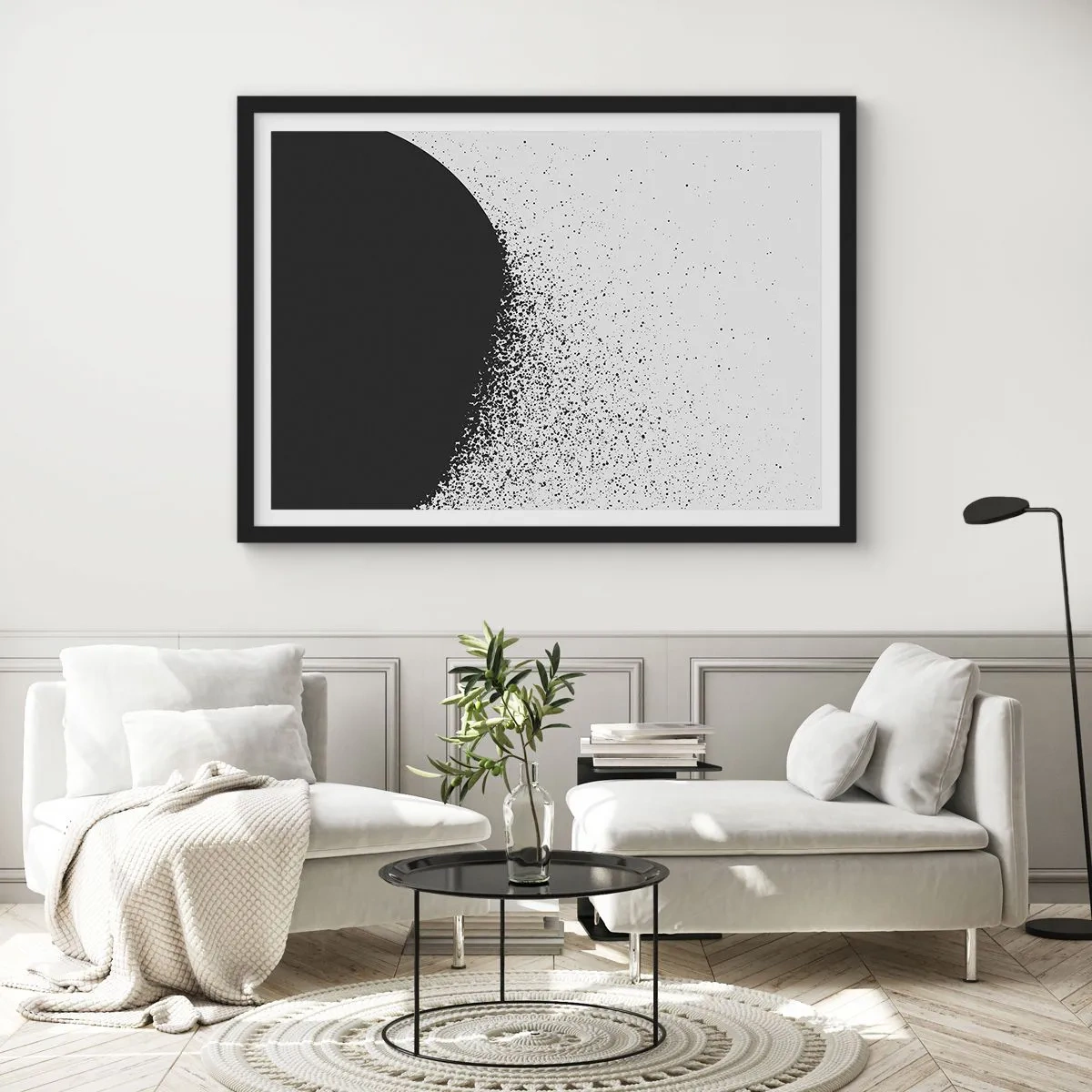 Poster in cornice nera - Il movimento delle particelle - 91x61 cm