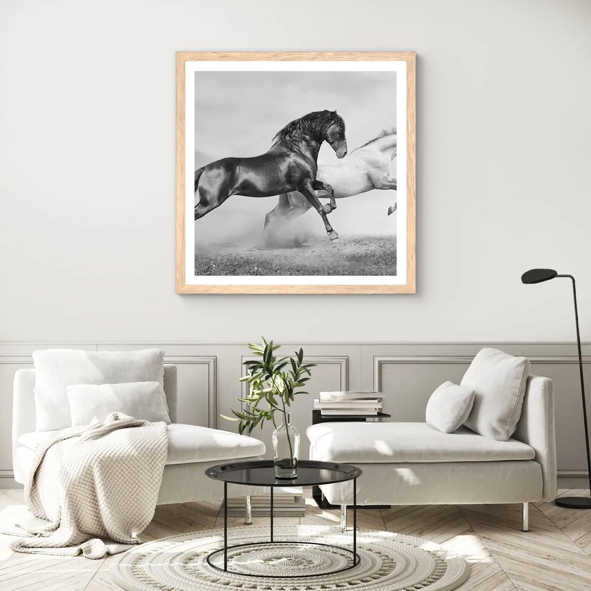 Poster in cornice rovere chiaro - Angeli e demoni - 30x30 cm