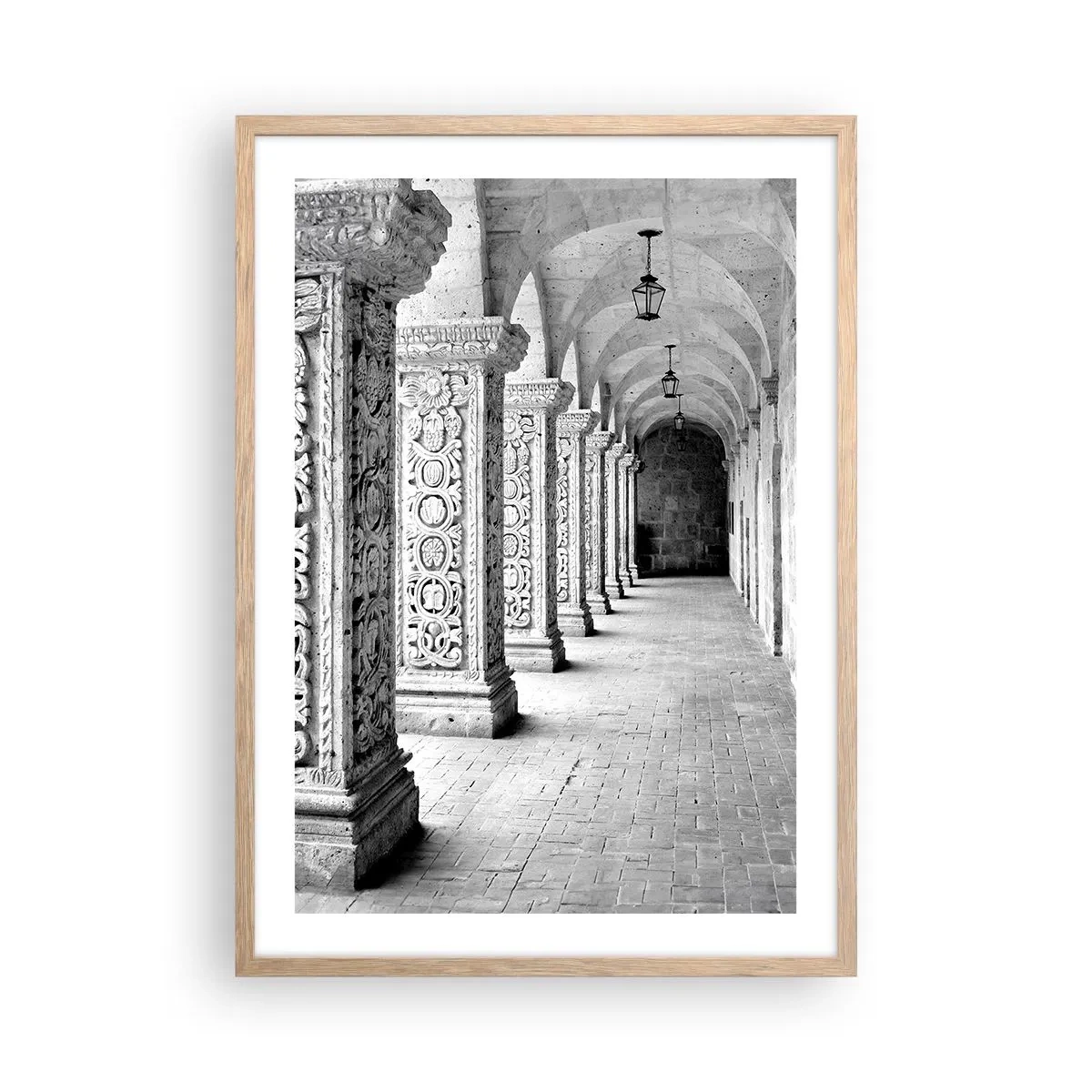 Poster in cornice rovere chiaro - Dove porterà? - 50x70 cm