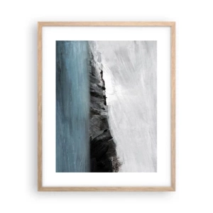 Poster in cornice rovere chiaro - Acqua-terra: lo scontro degli elementi - 40x50 cm