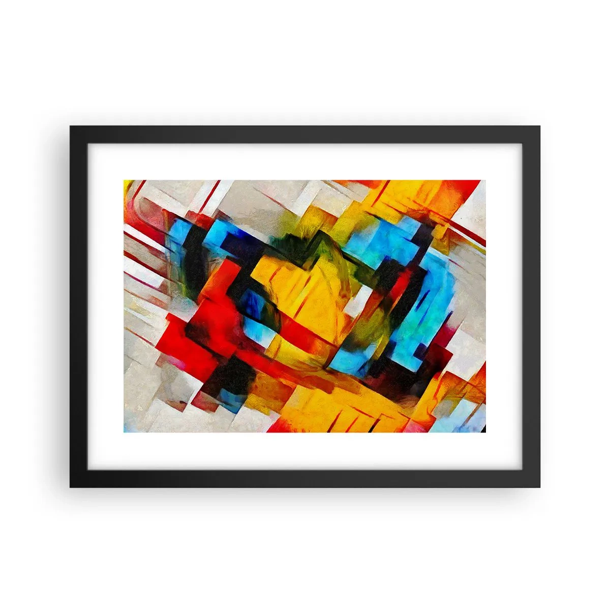 Poster in cornice nera - Intreccio multicolore - 40x30 cm